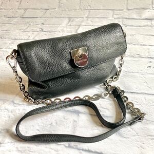 CALVIN KLEIN BLACK LEATHER BAG - SMALL
